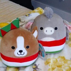 Squishmallows 7"Jason the Donkey and Gustavo the Dog Mexican Flag Bundle